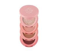 Stackable Makeup Kit, Travel Cosmetics Palette, 4-in-1 Design, Compact Layered Case, Perfect for Face Eyes Cheeks Facial Use at Home or Travel Styling, 1.57x1.18 inches