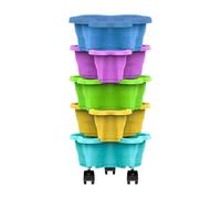 Stackable Planter - Vertical 5-Tier Vegetable Pots, Colorful Weatherproof Indoor Outdoor Stackable Planter Tower | Strawberry Tower Vegetable Flower Pots for Garden Yard Patio Balcony Lawn Home Decor