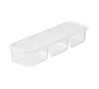 Stackable Refrigerator Storage Containers, Airtight Fridge Organizer Box, Divided Fridge Container with Multi Compartments and Clear Design, Fruit Storage for Pantry, Dorm, Kitchen, Food Organization