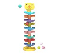 Stackable Rolling Tower - Ball Ramp | Interactive Swirling Drop Game, Fun Educational Toy, Bright Creative Playset for todlers, Durable Learning Development Activity Center, Preschool Montesori