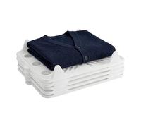 Stackable Shirt Organizer, Interlocking Closet Storage System, Space Saver with Fold Support, Polymer Frame Divider, Wardrobe Organizer with Modular Design, Clothing Sorter for Bedroom Shelves