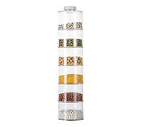 Stackable Spicez Jar Set, Clear Seasoning Storage Box, 6 Piece Portable Condiment Organizer Containers, Transparent Kitchen Pantry Spicez Rack, Salt Pepper Sugar Storage Set for Home