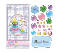 Stackable Stickers - 3D Crystal Decorative Toy with Glossy Artistic Finish for Creative Fun | Layered Embellishment Decals for Home Decoration Birthday Party Classroom Reward Kids Girls