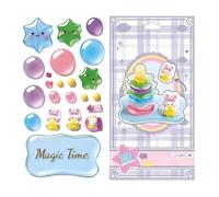 Stackable Stickers - 3D Crystal Resin Building Block Stickers With Glossy Finish For DIY Crafts Mini Scenes And Creative Decoration, Reusable Cute Artistic Sticker