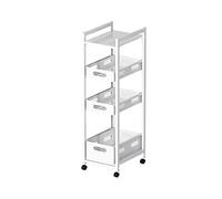 Stackable Storage BinsNarrow baño piso gabinete multicapa cajón nizer Slim Steel Storage Cart SpaceSaving solución de almacenamiento para el hogar y la oficina