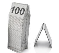 Stackable Tent Style Table Numbers 1 to 10/25 50/100 Restaurant Double Sided Reception Number Stands Signs Stainless Steel Metal Stand Card Table Number Plate, 5 x 4 cm,size_name-51-100 (5x4cm)