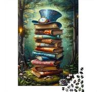 Stacked Books Rompecabezas para Adultos Magical Hat 1000 Piezas Papel Reciclado para Adultos Rompecabezas Divertido Regalo Y Actividad En Casa 70x50cm/1000pcs