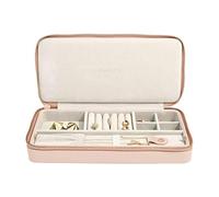 Stackers caja de joyería de viaje lisa para collares de rosa pálido