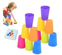 Stacking Cups Game, Educational Cup Stacking Set, 2.75*1.96in Classic Interactive Stackings Game, Intelligence Response for Training Tool, Durable Lightweight, Family Parent-Child Travel Party