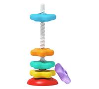 Stacking Stars Toy, Rainbow Tower Spinner, 15.55x6.14 Inches Adorable Secure Educational Rainbow Stacking Rings Toys, Colorful Star Shape Stacker Plush for Over 6 Months Old Babies