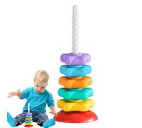 Stacking Toy - Rainbow Tower Spinner - Star Stacking Ring Early Learning Spinner Stacker Toys for Over 6 Months Old Kids Toy Brings An Added Dimension of Fun to Playtime with Its Automatic Rotation W