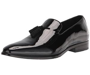 Stacy Adams Mocasines sin Cordones con borlas Tazewell para Hombre, Negro (Black Patent), 45 1/3 EU