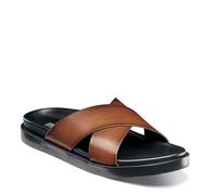 Stacy Adams Sandalias Montel con correa cruzada para hombre, coñac, 39.5 EU