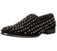 Stacy Adams Spire Spiked Slip on Loafer, Mocasín Hombre, Negro Oro Plata Platino, 40.5 EU