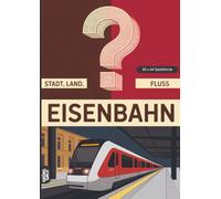 Stadt, Land, Fluss, Eisenbahn: 60 Spielblöcke A4 - Geschenk für Eisenbahnfans - Quiz | Spiel Zug