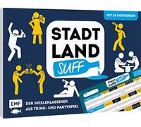 Stadt, Land, Suff - Der Spieleklassiker als Trink- und Partyspiel: Der ultimative Stadt, Land, Fluss-Spieleblock mit 26 feuchtfröhlichen Kategorien - Von 16-99 Jahren