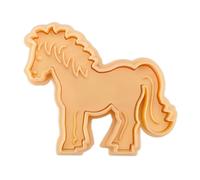 Städter 169319 - Cortador de galletas con forma de caballo con eyector, plástico apto para alimentos, 8 cm, color beige, apto para lavavajillas