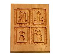 Städter 848078 springerles de Model 4 imágenes Molde, Madera, marrón, 12 x 10 x 3 cm,