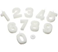 Städter 910904 Mini Velas de números Set, 10 Piezas, Color Blanco