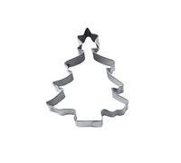 Staedter Abeto de árbol de Navidad con Estrella Cortador de Galletas, Plata, Acero Inoxidable, Plateado, 6 cm