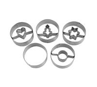 Städter Juego de 5 cortadores de linzer de acero inoxidable, diámetro 4 cm, altura 1,5 cm, apto para hornear o manualidades