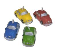 Staedter Juego de Velas con Forma de Coche, Multicolor, 5 cm, Juego de 4