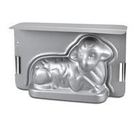 Städter Molde en forma de cordero de Pascua, de metal plateado, resistente a temperaturas de hasta 230 °C, antiadherente, tamaño: 36 x 22 x 9,5 cm, 661769 plata