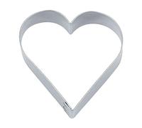 Städter - Molde para Galletas (hojalata, 15 cm de diámetro), diseño de corazón, hojalata Blanca, Plata, 13 x 3 cm