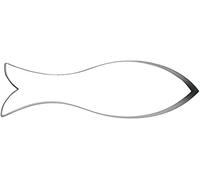 Staedter Pescado Forma Cortador de Galletas, Plata, Acero Inoxidable, Plateado, 13 cm
