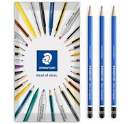 STAEDTLER 100 lápices de grafito Lumograph, 3H, paquete de 3 en paquete de sobre