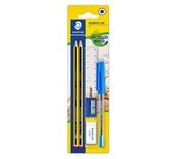STAEDTLER 120SET BKD - Pack de 10 lápices | 2 lápices, goma de borrar, sacapuntas, bolígrafo y regla - hexagonal - N.º de art. 120SET BKD