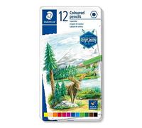 STAEDTLER 146C M12; caja Metálica Con 12 Lápices De Colores Surtidos Y Mina Suave
