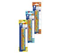 STAEDTLER 174 COBK3. Lápices triangulares. 3 lapiceros con dibujo de cómic y mina HB.
