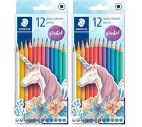 STAEDTLER 175 lápices de colores C12 Y sin madera, colores pastel (caja de 12) (Paquete de 2)