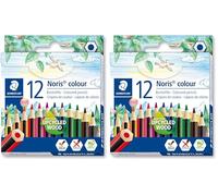 STAEDTLER 185 01 C12 Noris - Lápiz para colorear (12 unidades), colores surtidos (Paquete de 2)
