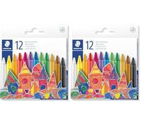 STAEDTLER 220 08 C12 - Ceras Noris ∅ 8 mm. Estuche 12 ceras colores surtidos (Paquete de 2)