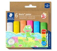 STAEDTLER 2365 C6 Noris Junior Jumbo - Tiza para pavimento lavable (6 unidades), varios colores