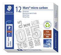 Staedtler Mina de repuesto 250 05-HB – 0,5 mm HB gris 60 mm, tubo 12 minas, paquete de 12