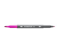 STAEDTLER 3001 Pennarelli doppia punta acquerello magenta, 10 pezzi | Punta a pennello e punta fine, lavabili con acqua - pennarelli per acquerello - cod. art. 3001-20