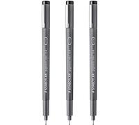 Staedtler 308 04-9 Pigment Liner Fineliner - Bolígrafo de punta de 0,4 mm, tinta negra, paquete de 3