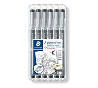 Staedtler 308 SB6P, Rotuladores Fineliner Pigment Liner, Estuche con 6 unidades,