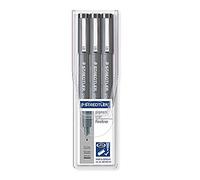 Staedtler 308 WP3 SP, Rotuladores Fineliner Pigment Liner, Estuche con 3 unidades, multicolor