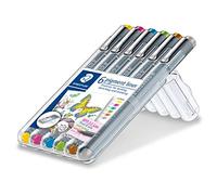 STAEDTLER 30803S2SB6 Rotuladores Fineliner Pigment Liner de punta fina, Estuche con 6 unidades de colores variados, Multicolor