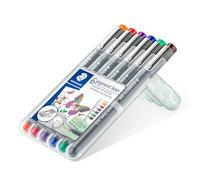 Staedtler 30805-SSB6 - Rotuladores de 0.5 mm, Multicolor, Paquete de 6 | Tinta pigmentada permanente, impermeable y resistente a la luz - trazos suaves para escribir y arte - Art.-Nr. 30805-SSB6