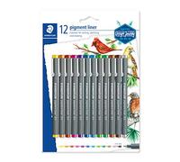 Staedtler Rotuladores Fineliner Pigment Liner 30805SBK12 Estuche con 12 unidades Multicolor