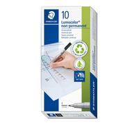 STAEDTLER 316-9. Rotulador de punta fina Lumocolor. Caja de 10 unidades. Negro,