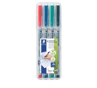 Staedtler 316 WP4. Rotuladores de punta fina Lumocolor. Estuche con 4 colores.