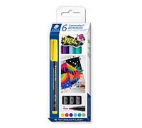 STAEDTLER 317 C6 Lumocolor ART Rotulador permanente, todas las superficies, resistente a las manchas y al agua, ancho de trazo 1 mm, larga duración, 6