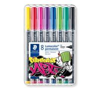 STAEDTLER 317 WP8-1 Lumocolor Permanent Art. Estuche exclusivo box con 8 rotuladores de tinta permanente, colores surtidos