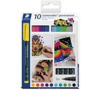 Staedtler Rotulador permanente Lumocolor 318 C10 ART - 0,6 mm, recargable, resistente al agua, x10